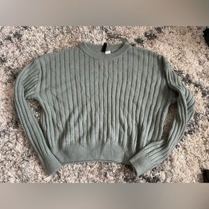 Long Sleeved Cropped Sweatshirt H&M Green